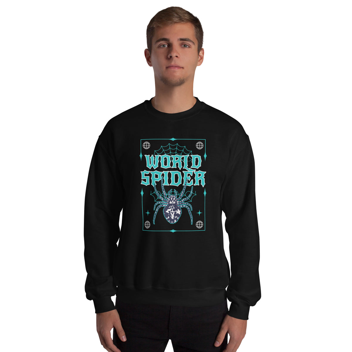 Bold World Spider Y2K Streetwear Crewneck Sweatshirt Design brings retro-inspired edge to your wardrobe. Explore this standout graphic style today.