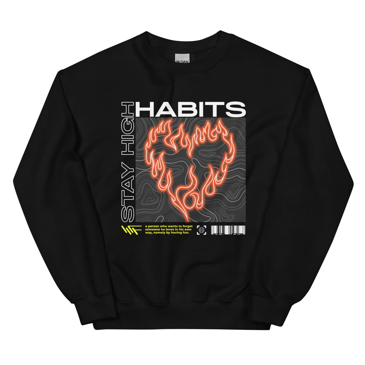 Elevate your everyday look with the Bold Stay High Habits Y2K Streetwear Crewneck Sweatshirt, designed for standout comfort and retro style.