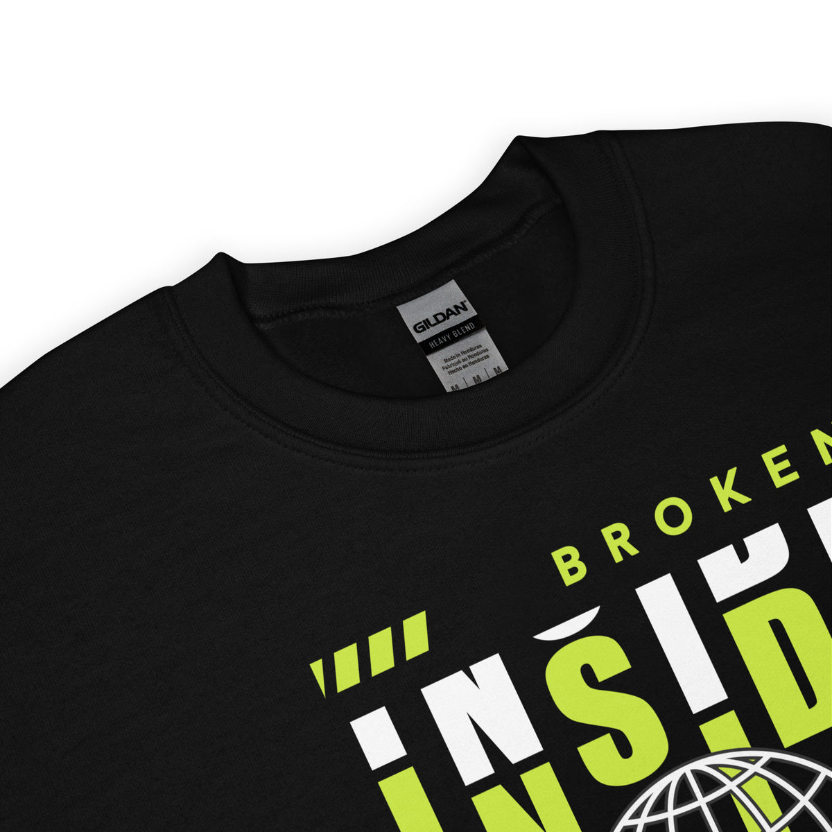 Shop Bold Broken Inside Lettering Typography Sweatshirt, a standout Streetwear layer with edgy graphics and everyday comfort.