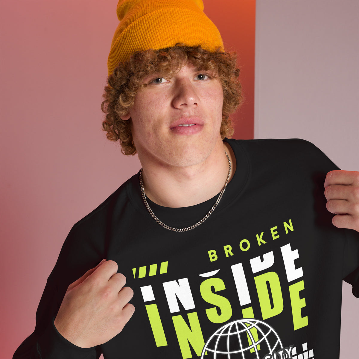 Best Bold Broken Inside Lettering Typography Sweatshirt Design, featuring impactful distressed-inspired text for a standout look that speaks your style.