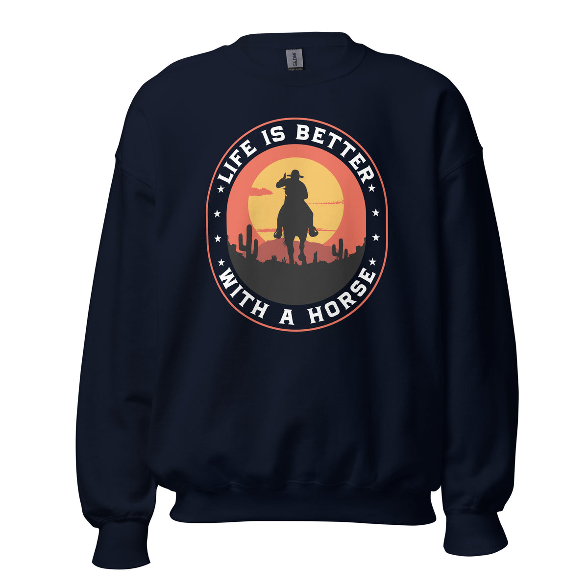 The Life Is Better with a Horse Crewneck Sweatshirt brings cozy style and horse-loving charm to barn days, weekends, and beyond.
