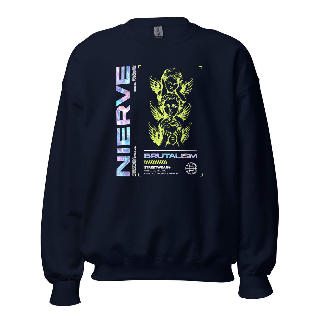 Introducing the Bold Brutalism Y2K Streetwear Crewneck Sweatshirt, a fusion of edgy design and nostalgic flair. Crafted from premium fabric, it features striking geometric patterns and vibrant colors that echo the rawness of early 2000s aesthetics. Perfect for making a statement, this sweatshirt embodies comfort and style, ideal for layering over your favorite fits. Stand out with a piece that celebrates the bold spirit of urban culture!