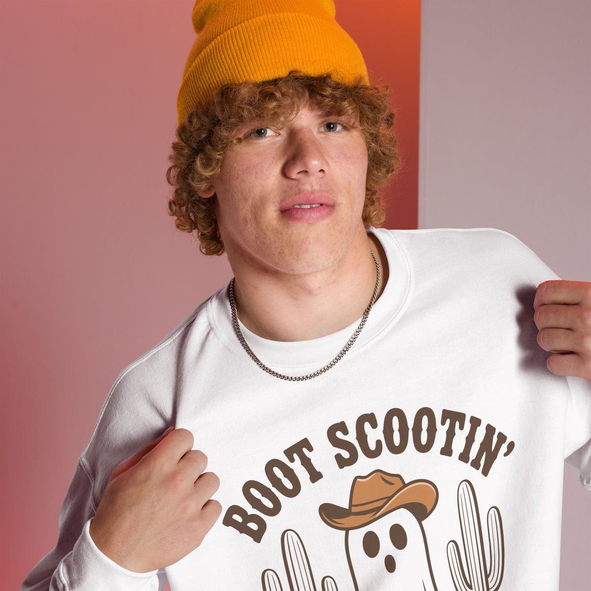 Shop Best Boot Scootin’ Spooky Western Halloween Sweatshirt Festive Wear for a playful western twist on cozy fall fashion, perfect for spooky season.