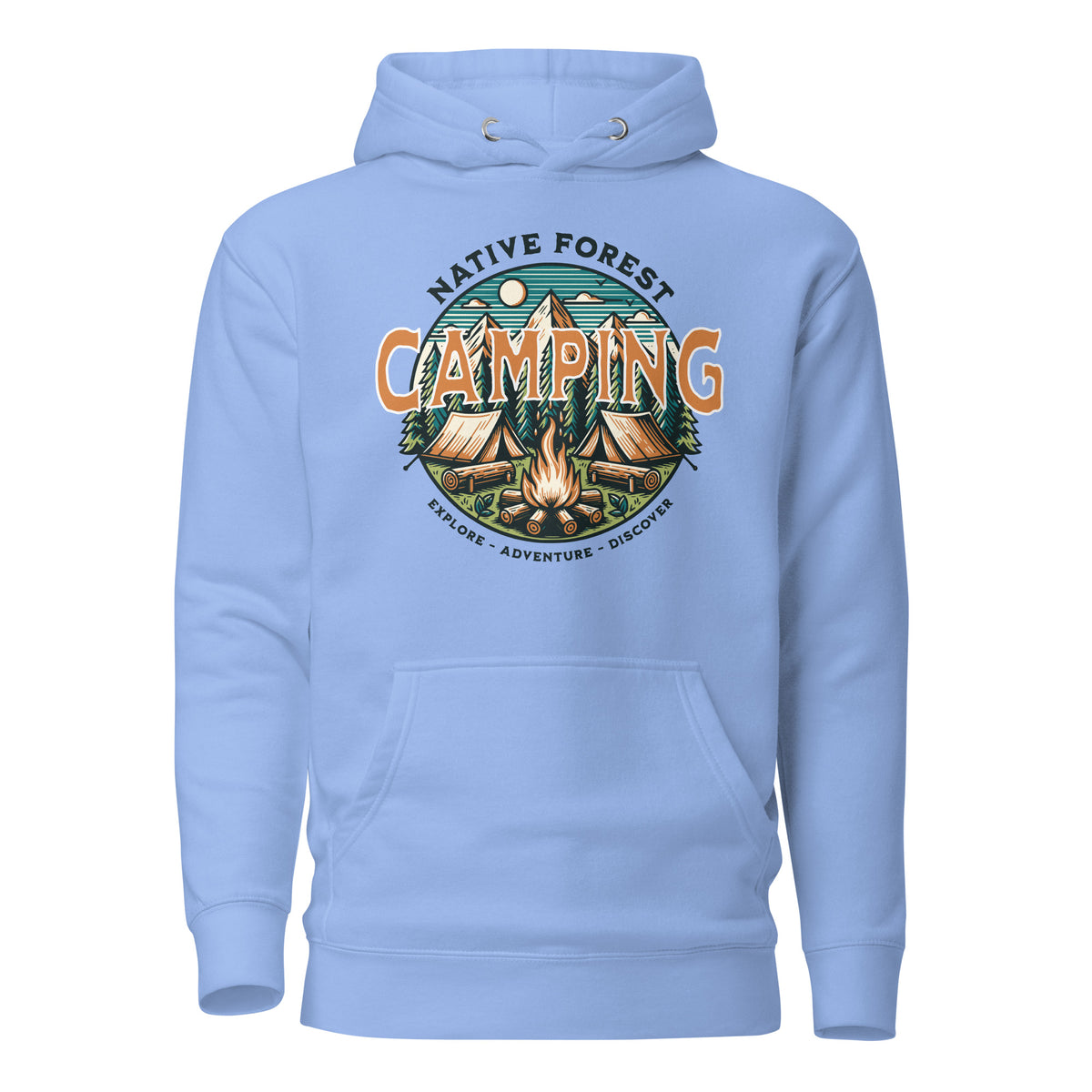 Stay warm in the Mountain Camping Adventure Graphic Hoodie—a comfortable layer for campfires, hikes, and weekend escapes.