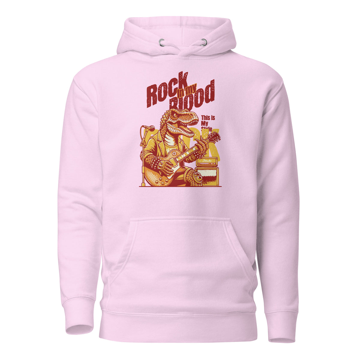 Buy Rock in my Blood Rocker T-Rex Unisex Hoodie Sale designs made for music lovers and dinosaur fans. Find your new favorite hoodie now.