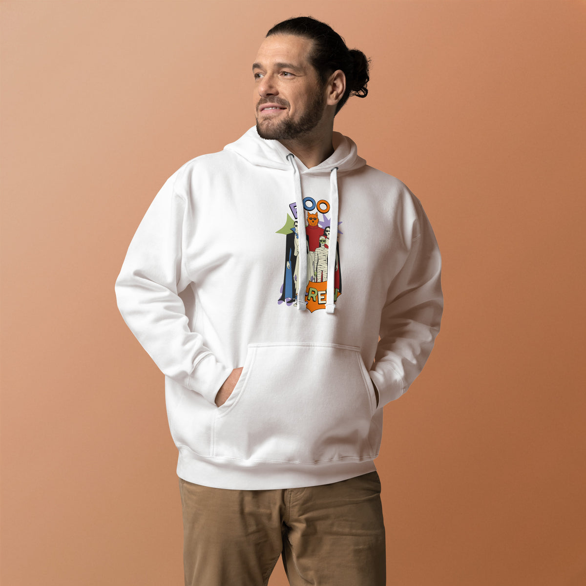 Shop the Gothic Boo Crew Halloween Graphic Hoodie for Festive Wear, featuring spooky style, cozy comfort, and standout seasonal charm.