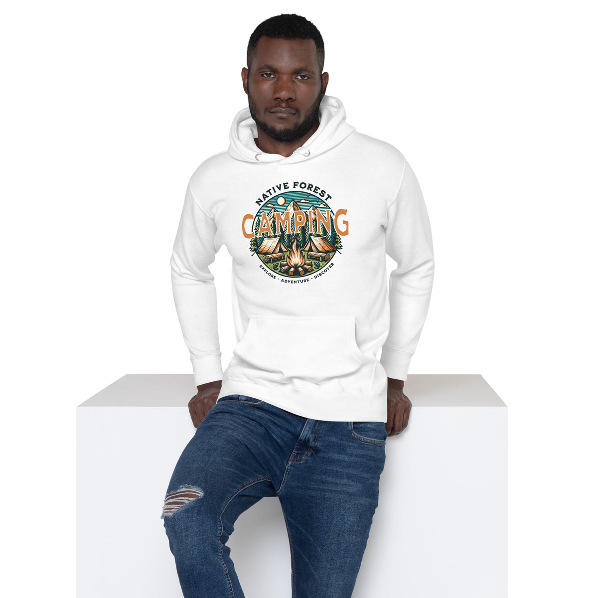 Explore the Mountain Camping Adventure Graphic Hoodie, designed for campfire nights, mountain trips, and everyday outdoor comfort.