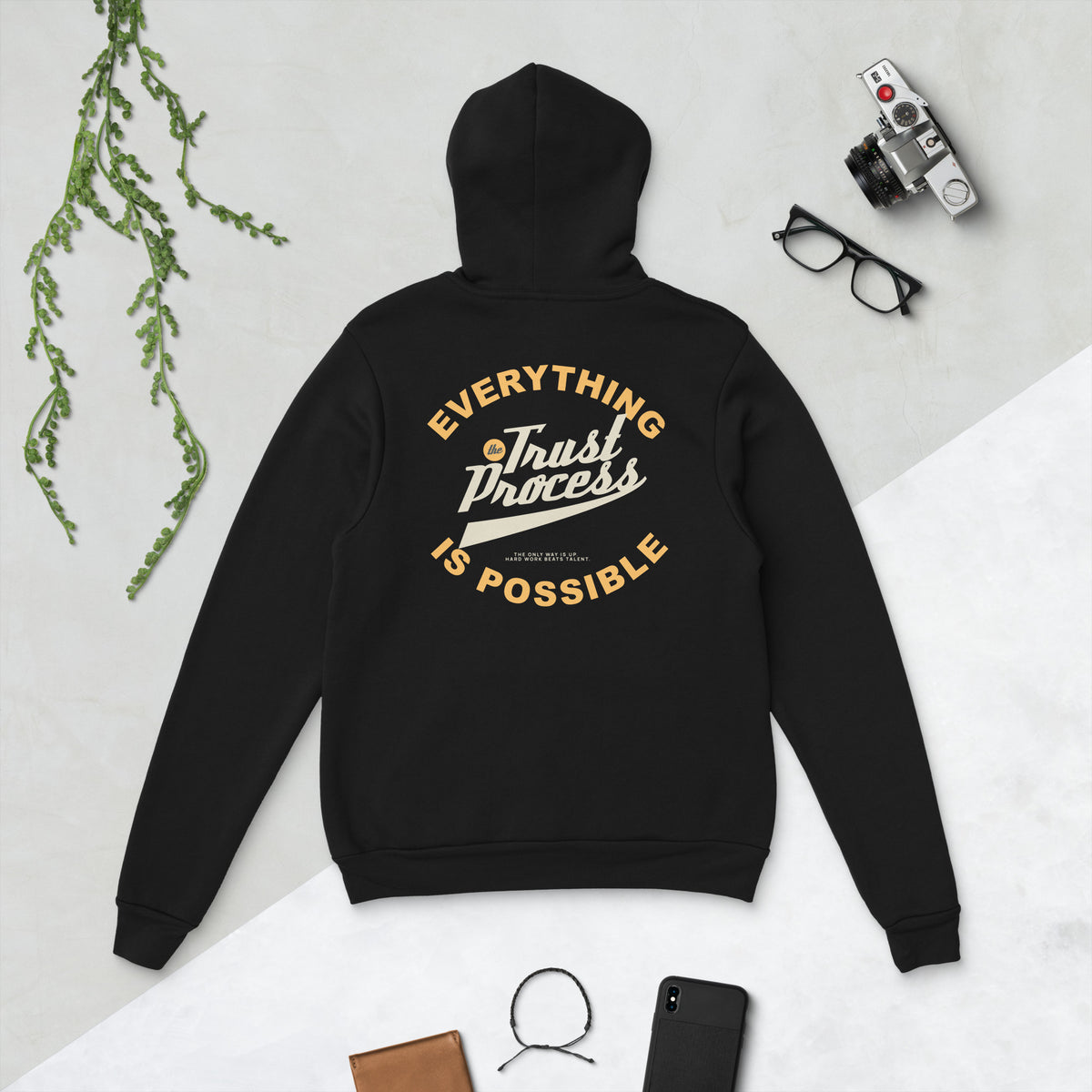 Stay cozy in the Trust Process Pullover Hoodie for Casual Comfort, designed with a relaxed fit and soft feel for everyday wear.