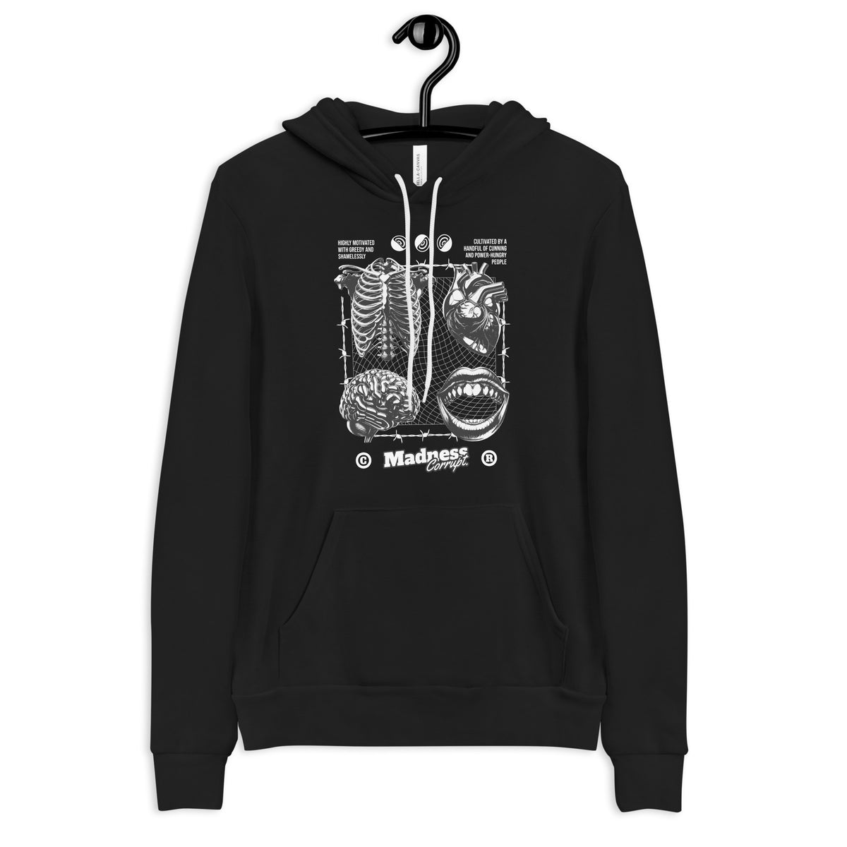 Purchase the Best Madness Corrupt Anatomy Graphic Hoodie for Sale—an eye-catching layer with soft fabric, bold design, and everyday comfort.
