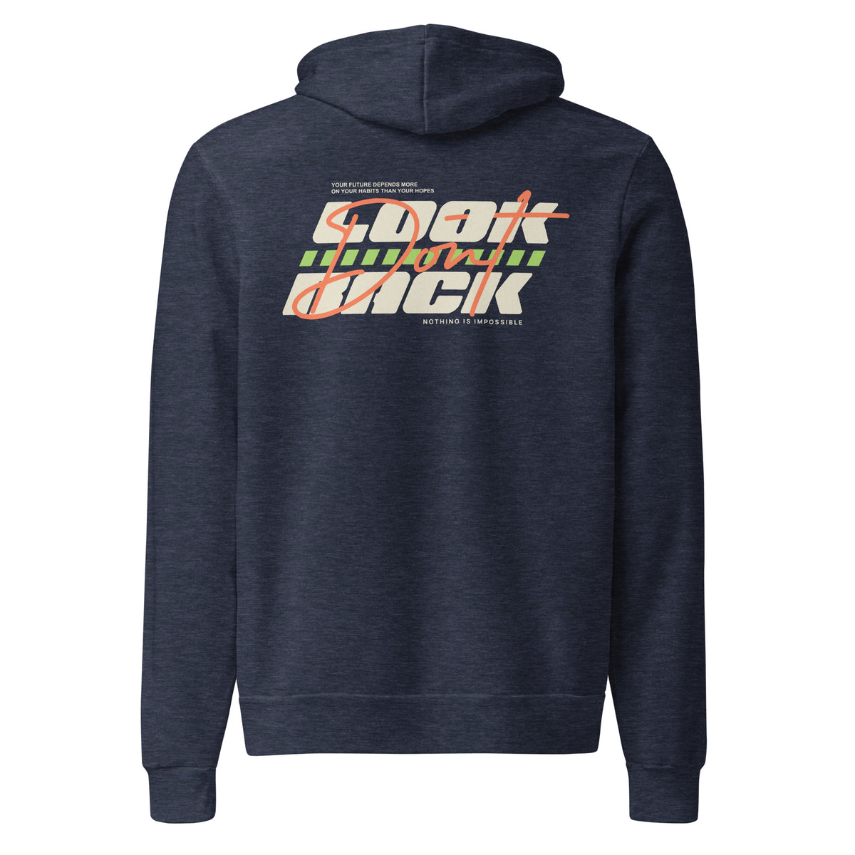 Shop the Don't Look Back Bold Typography Pullover Hoodie Casual Wear for bold graphic style, soft warmth, and effortless casual appeal.