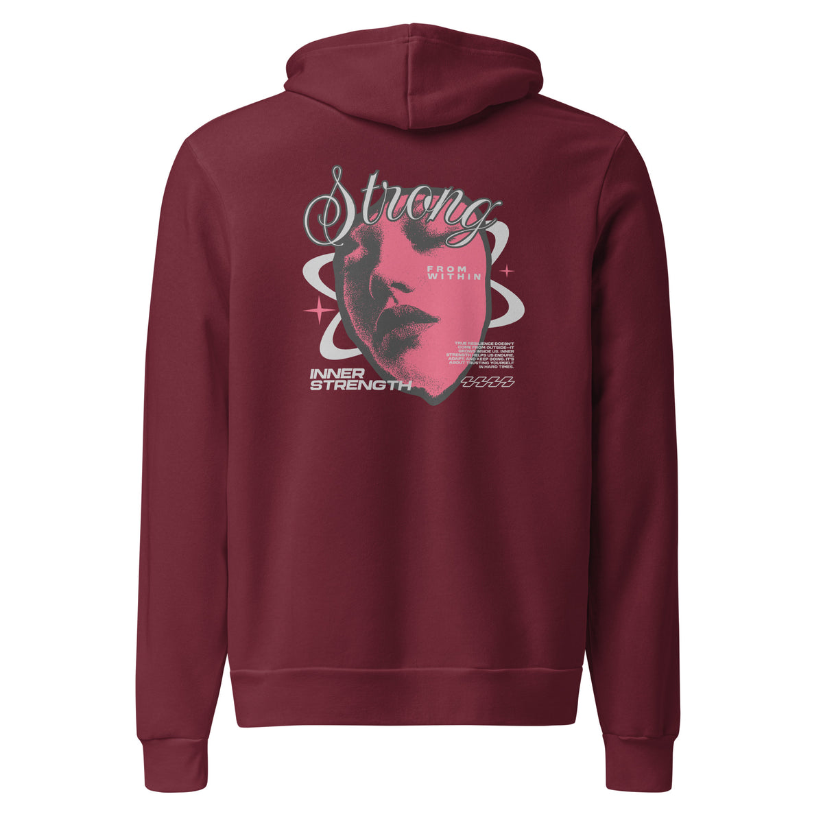 Make a statement in the Strong From Within Y2K Streetwear Pullover Hoodie, designed for comfortable wear and iconic Y2K vibes.