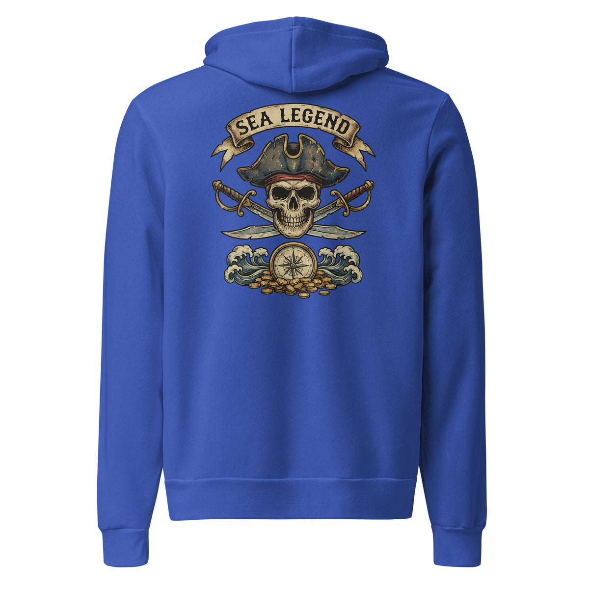 Buy the Best Pirate Skull Sea Legend Graphic Pullover Hoodie, a statement layer with striking maritime artwork and soft warmth.
