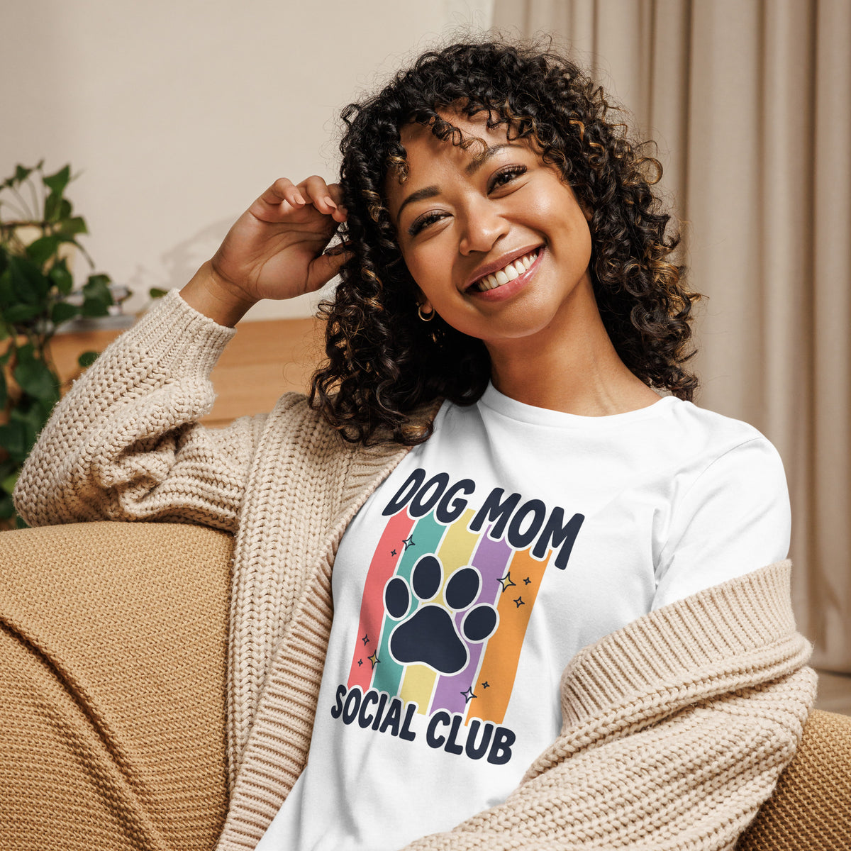 Shop the Dog Mom Social Club Women's Boxy Tee, a comfy, relaxed-fit staple for proud pet parents who wear their pup love in style.