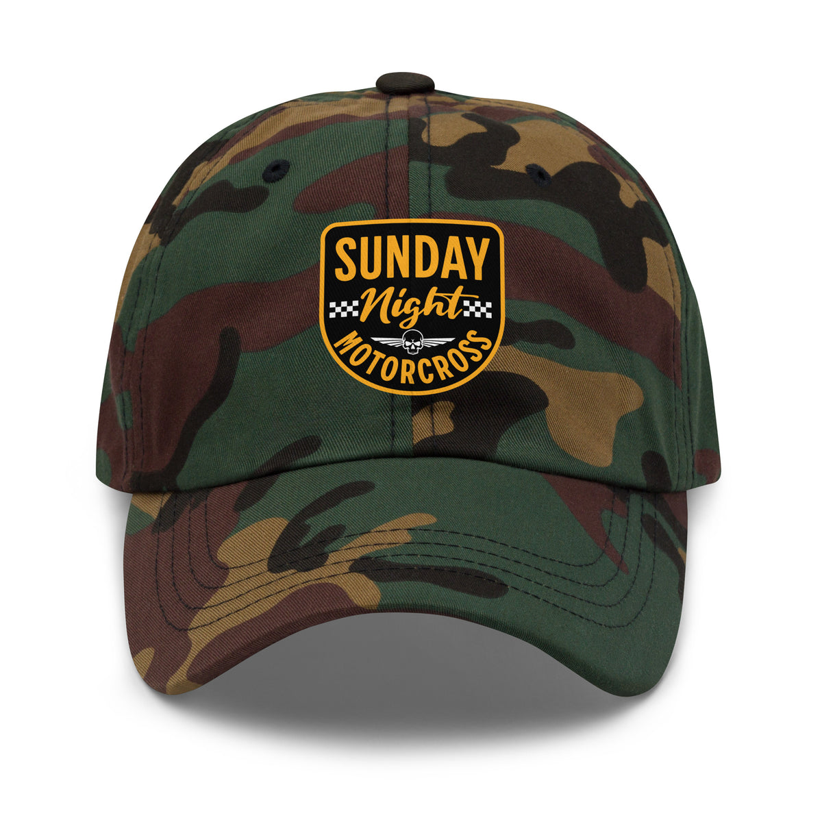 The Casual Sunday Night Motocross Classic Cap is perfect for enthusiasts and casual fans alike. With its stylish design, breathable fabric, and adjustable fit, it keeps you comfortable whether you're at the track or hanging out with friends. The bold motocross graphics make a statement, celebrating the thrill of the sport. Ideal for sunny evenings or a night out, this cap blends fashion and function seamlessly.