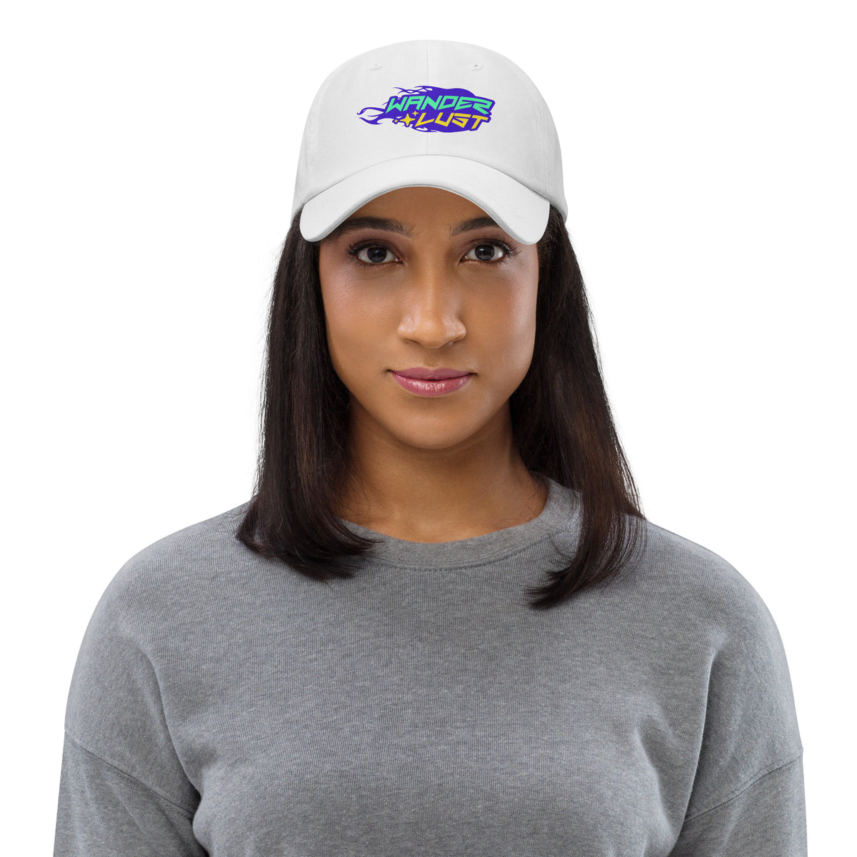 Elevate your casual look with the Wanderlust Typography Lettering Classic Dad Hat, designed for everyday wear and wanderers.