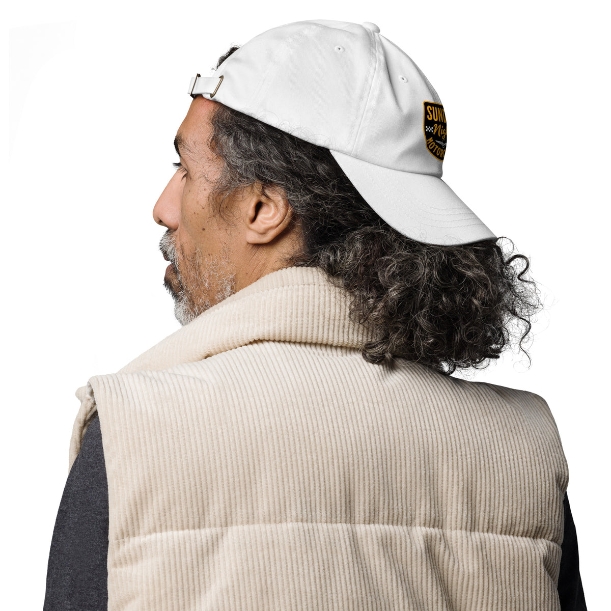 Unique Classic Sunday Night Motocross Dad Cap Style, a laid-back essential with vintage race-inspired appeal for everyday wear.