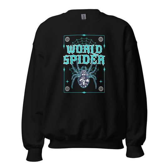 Buy the Best Bold World Spider Y2K Streetwear Crewneck Sweatshirt Design—an eye-catching staple for Y2K fashion fans and streetwear lovers.