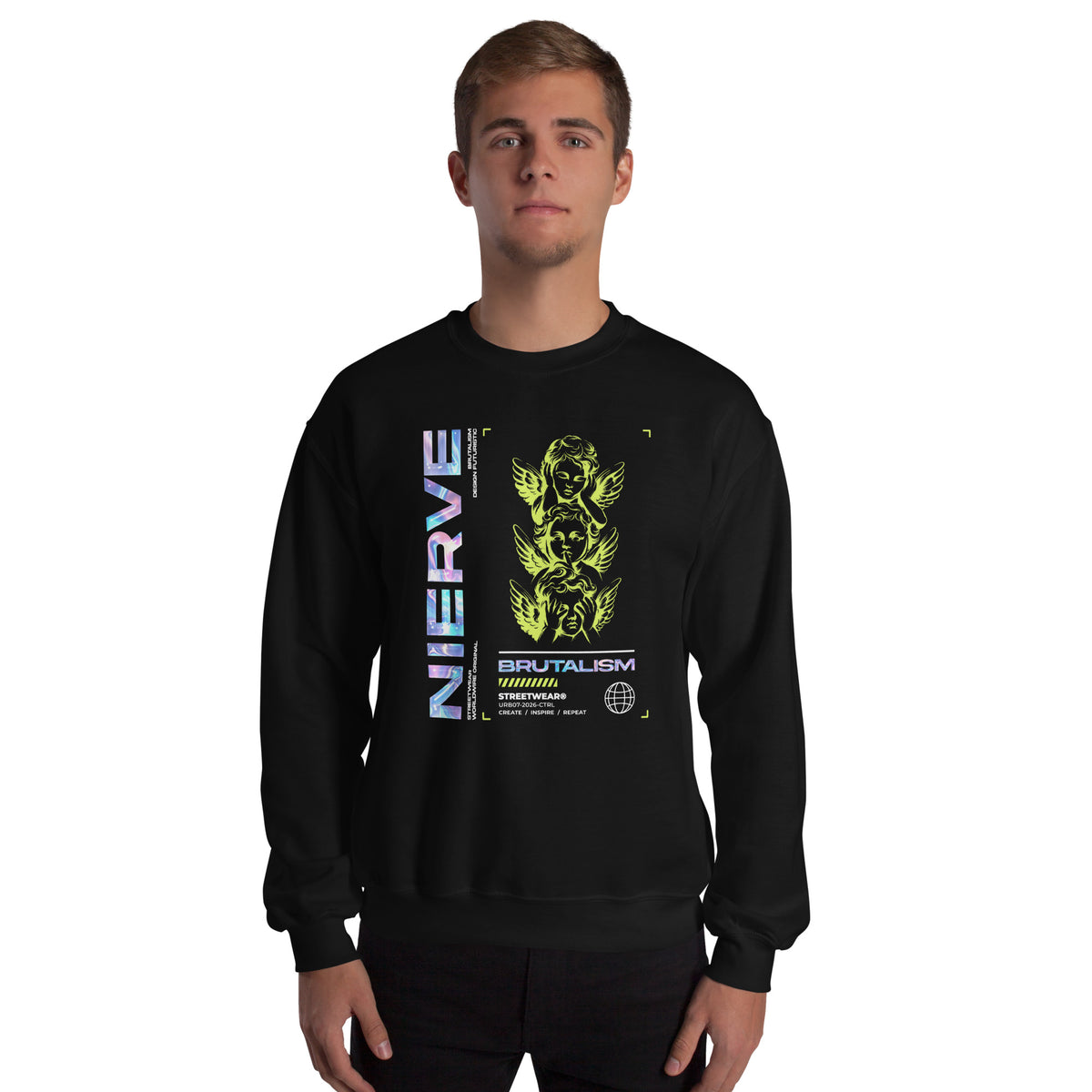 The Bold Brutalism Y2K Streetwear Crewneck Sweatshirt merges avant-garde design with urban aesthetics. Featuring a striking, graphic-heavy print, its oversized silhouette offers comfort while making a statement. Crafted from high-quality materials, this sweatshirt embodies the raw energy of 2000s street culture, perfect for those who dare to stand out. Ideal for layering or solo wear, it's a must-have for trendsetters.