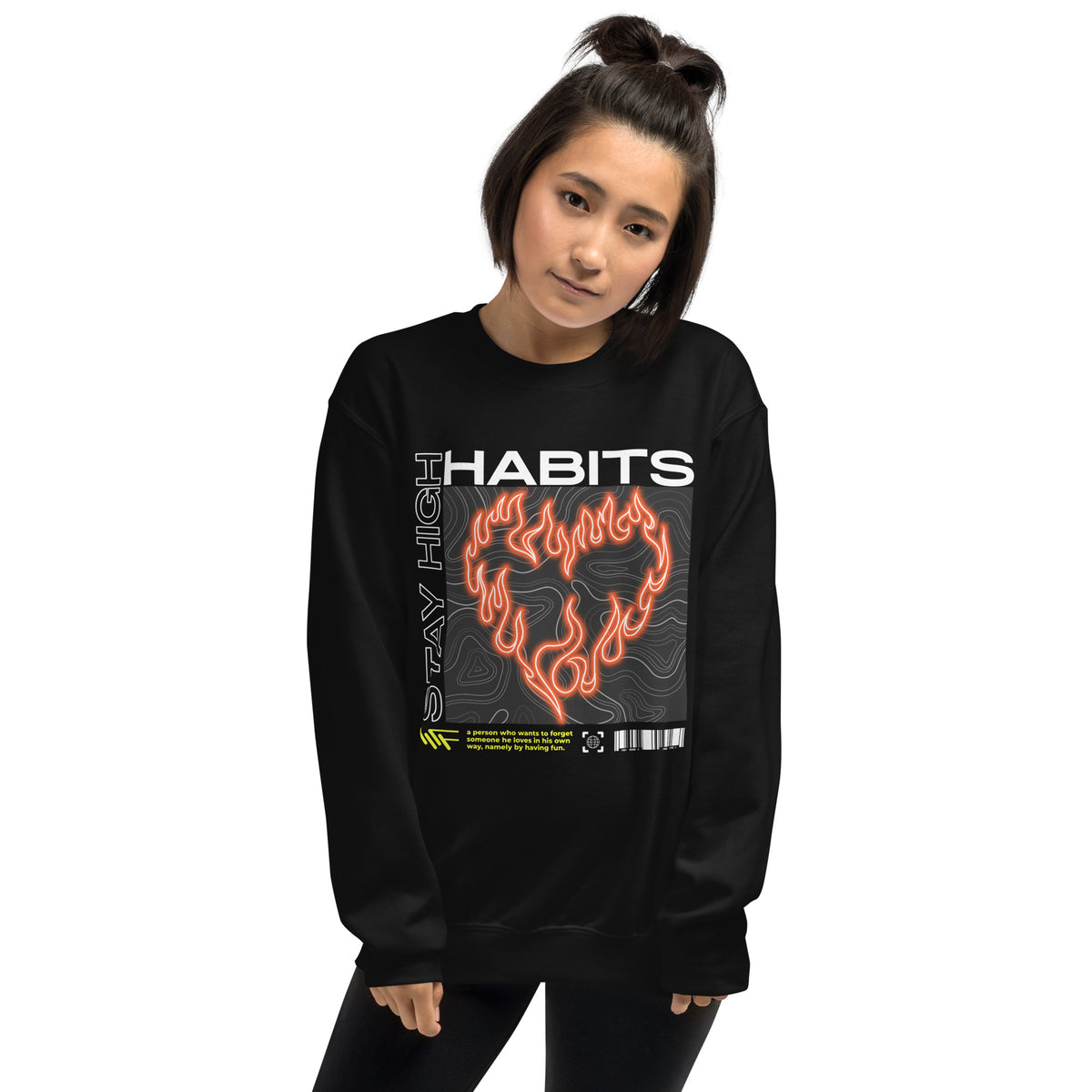 Purchase the Bold Stay High Habits Y2K Streetwear Crewneck Sweatshirt—a cozy statement layer that brings vintage-inspired attitude to any outfit.