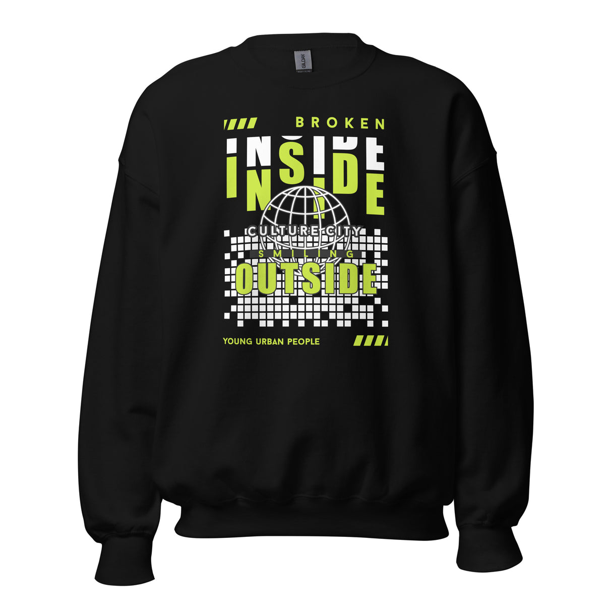 Buy the Best Bold Broken Inside Lettering Typography Sweatshirt for Casual Wear, a striking graphic style made for expressive, everyday wear.