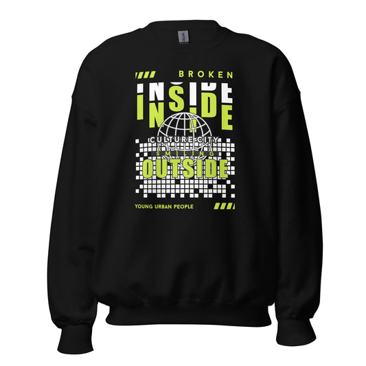 Buy the Best Bold Broken Inside Lettering Typography Sweatshirt for Casual Wear, a striking graphic style made for expressive, everyday wear.