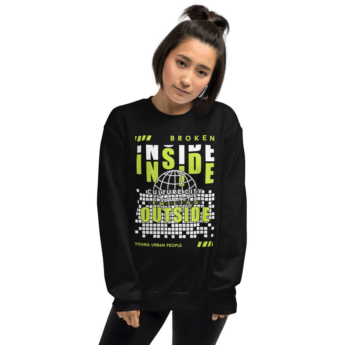 Order Bold Broken Inside Lettering Typography Sweatshirt Design for a standout apparel graphic that blends edgy expression, modern type, and cozy appeal.