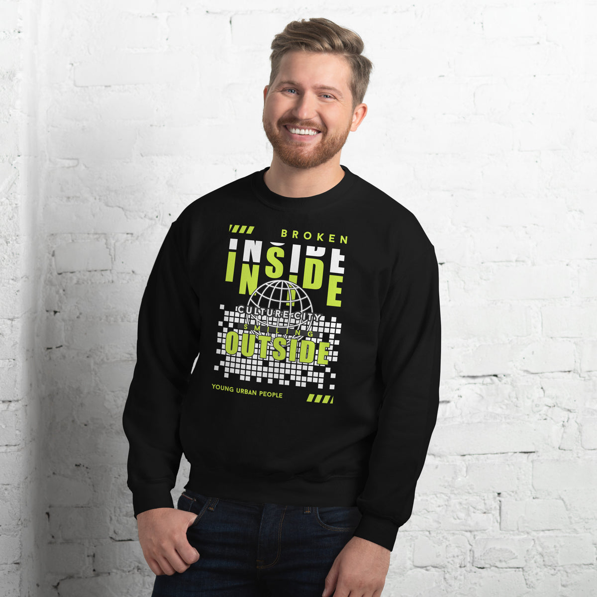 Elevate your casual wardrobe with our Bold Broken Inside Lettering Typography Sweatshirt. This unique design combines comfort and style, featuring eye-catching lettering that stands out. Perfect for lounging or a day out, it's versatile enough to pair with jeans or joggers. Made from soft, breathable fabric, this sweatshirt ensures all-day comfort while making a statement. Embrace your individuality with this must-have piece!