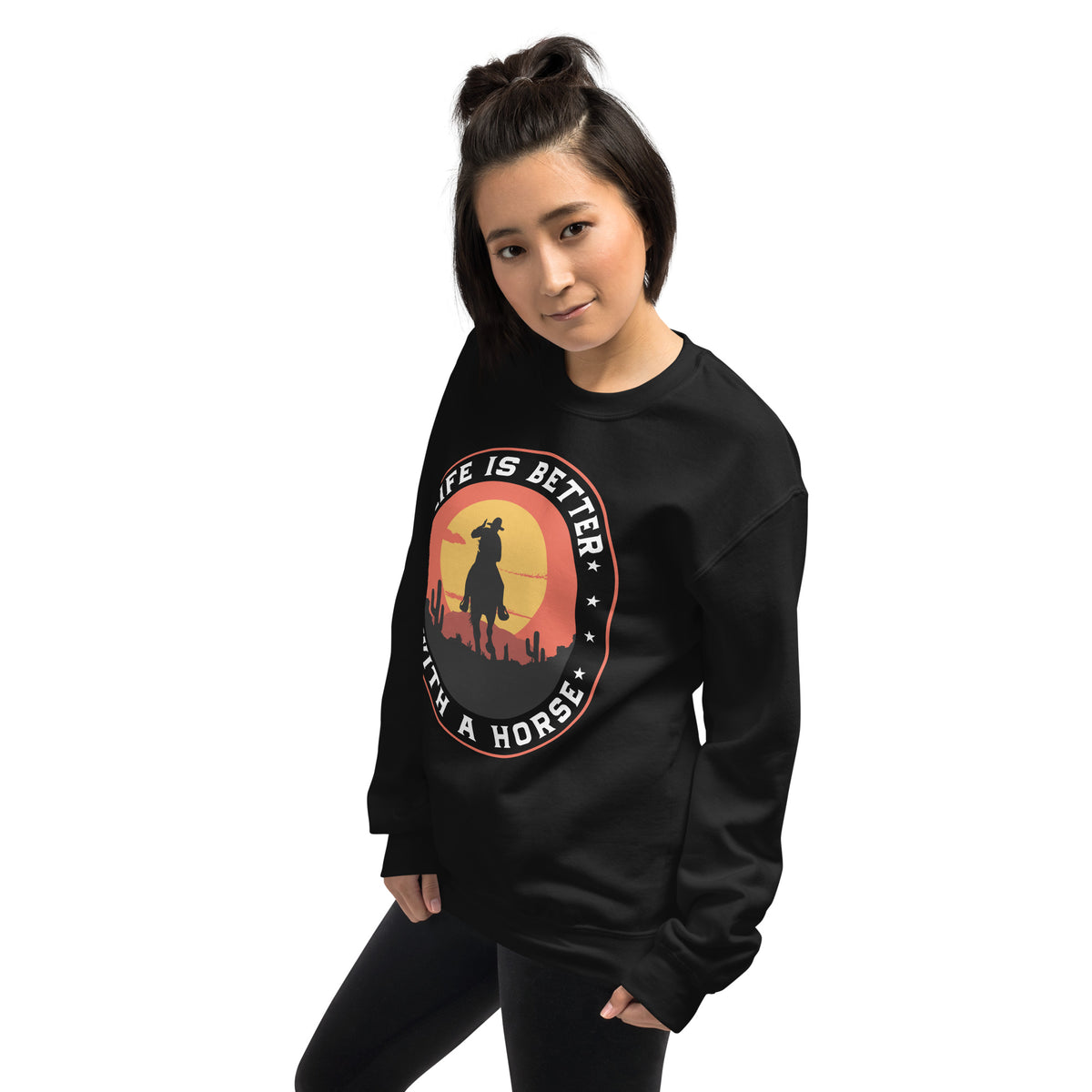 Best Life Is Better with a Horse Crewneck Sweatshirt brings cozy comfort and equestrian charm to your everyday wardrobe. Shop yours today.