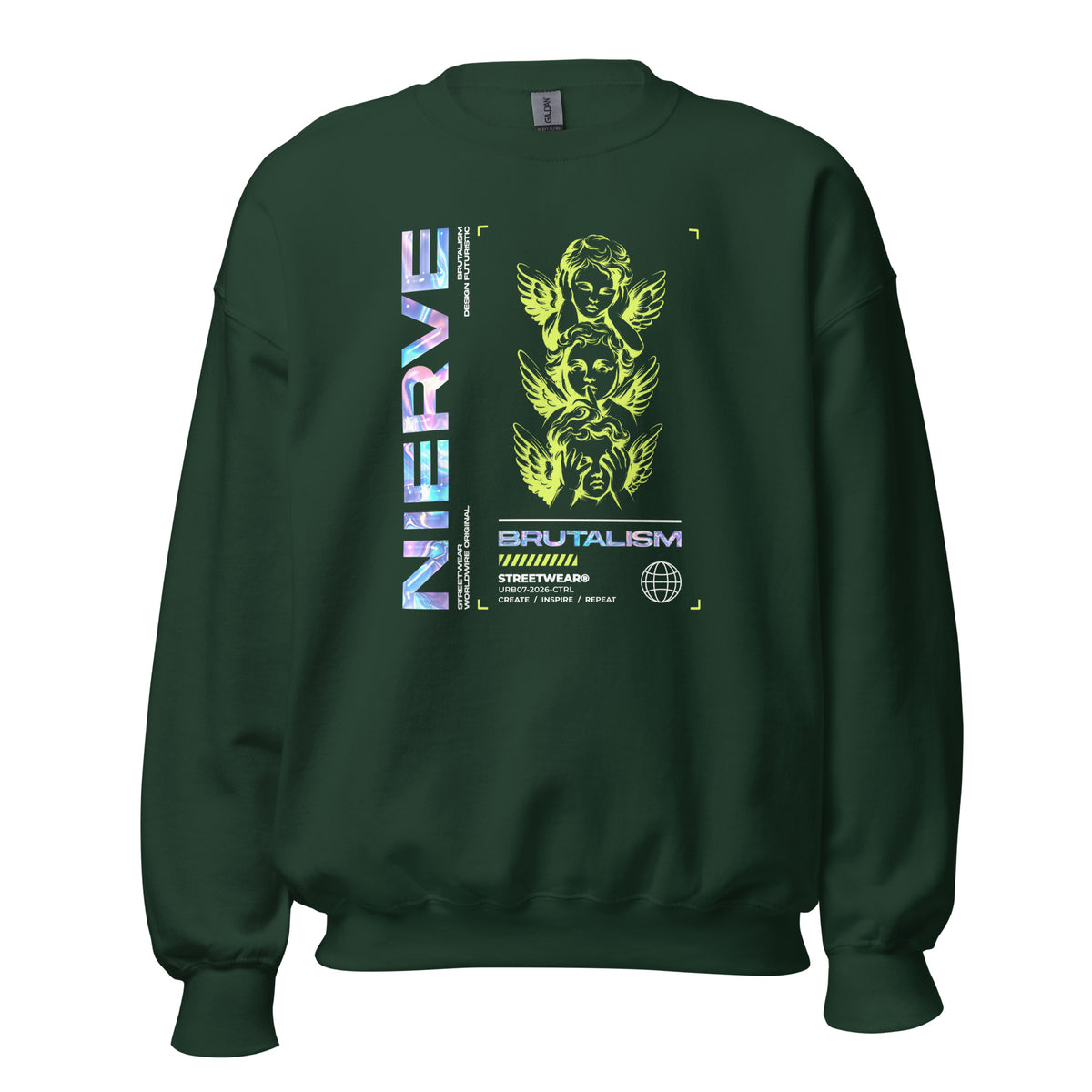 Modern Bold Brutalism Y2K Streetwear Crewneck Sweatshirt for an edgy graphic look, standout style, and everyday comfort.