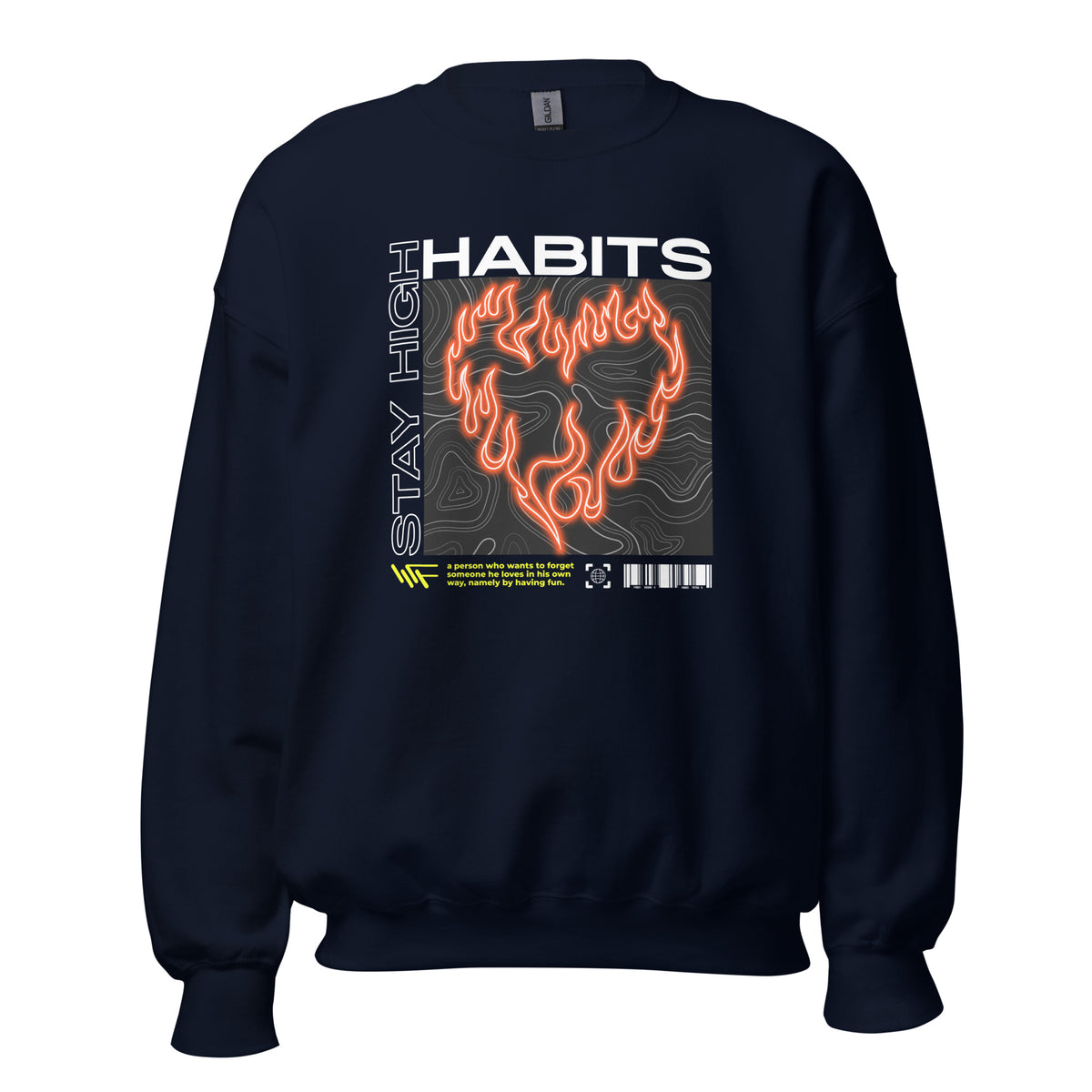 Purchase the Best Bold Stay High Habits Y2K Streetwear Crewneck Sweatshirt and bring a fresh throwback edge to your casual rotation.