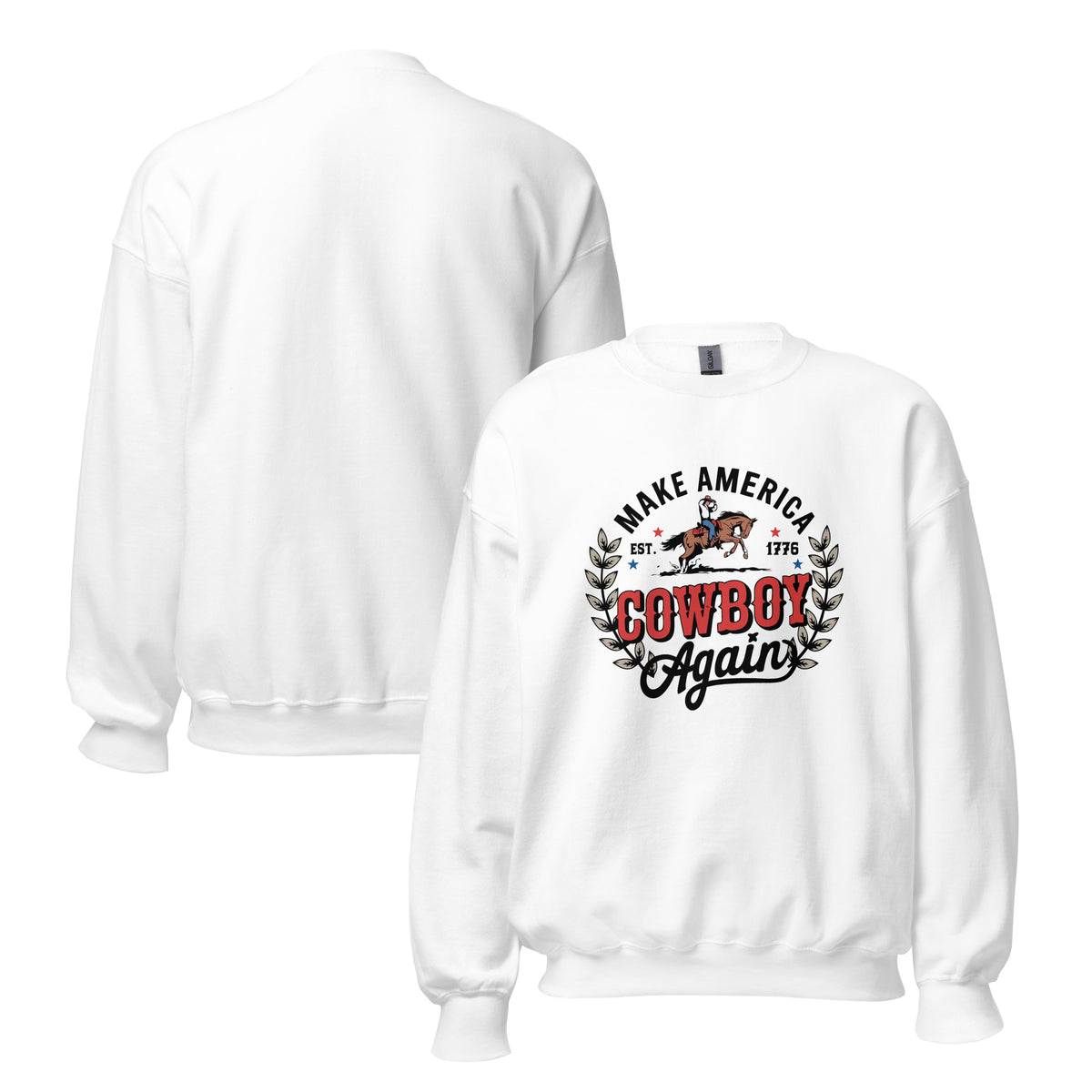 Shop Best Make America Cowboy Again Crewneck Sweatshirt Casual Wear for a bold Western look, cozy comfort, and everyday style that stands out.