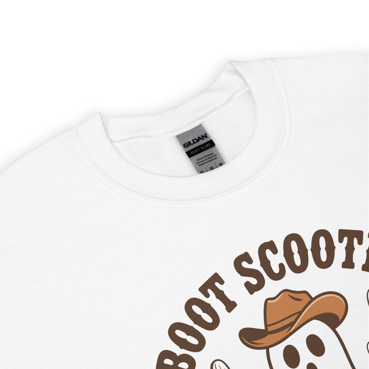 Shop Best Boot Scootin’ Spooky Western Halloween Sweatshirt Festive Wear for a playful western twist on cozy fall fashion, perfect for spooky season.