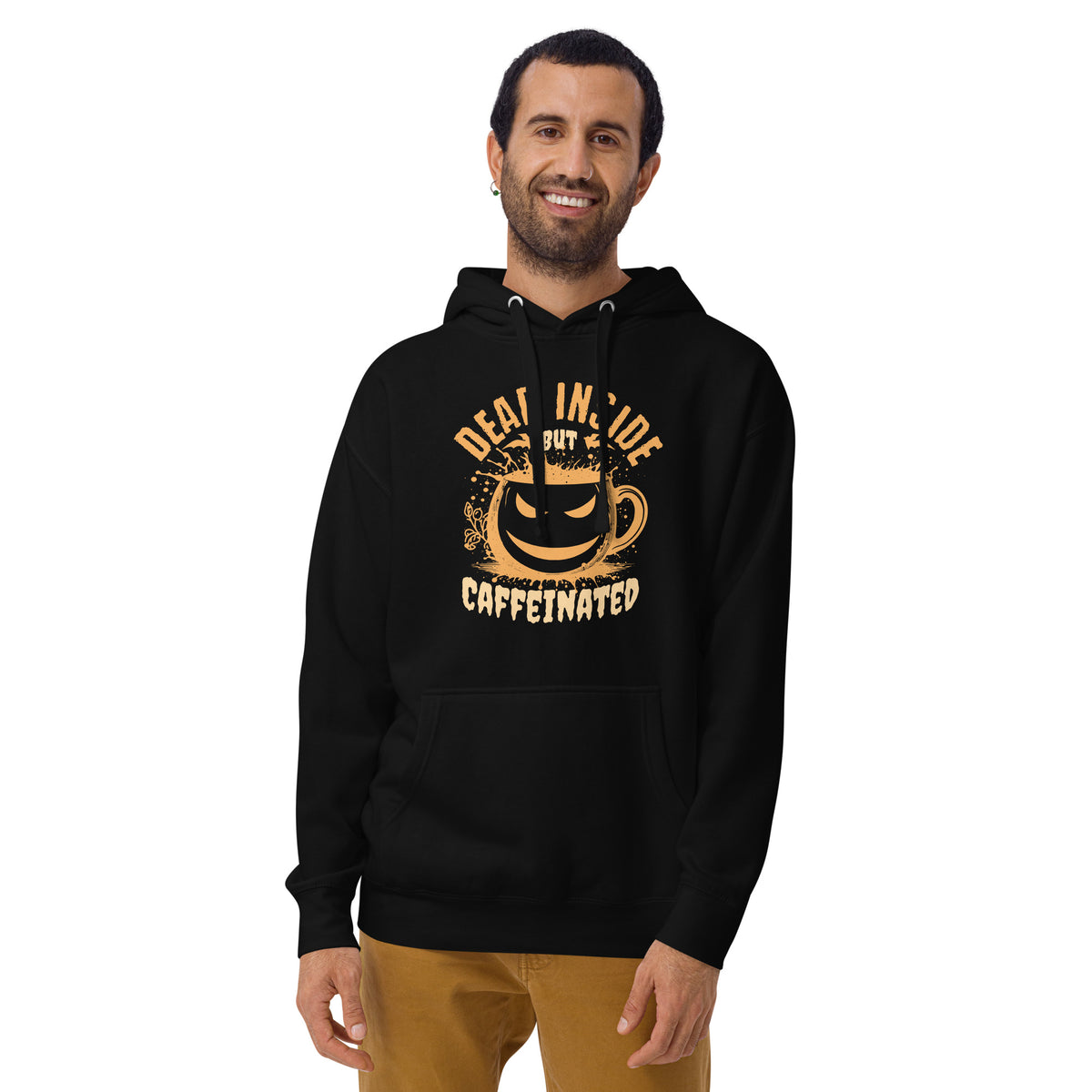 Shop Best Funny Dead Inside But Caffeinated Coffee Humor Hoodie Casual Wear, a cozy, witty layer for caffeine lovers with a tired sense of humor.