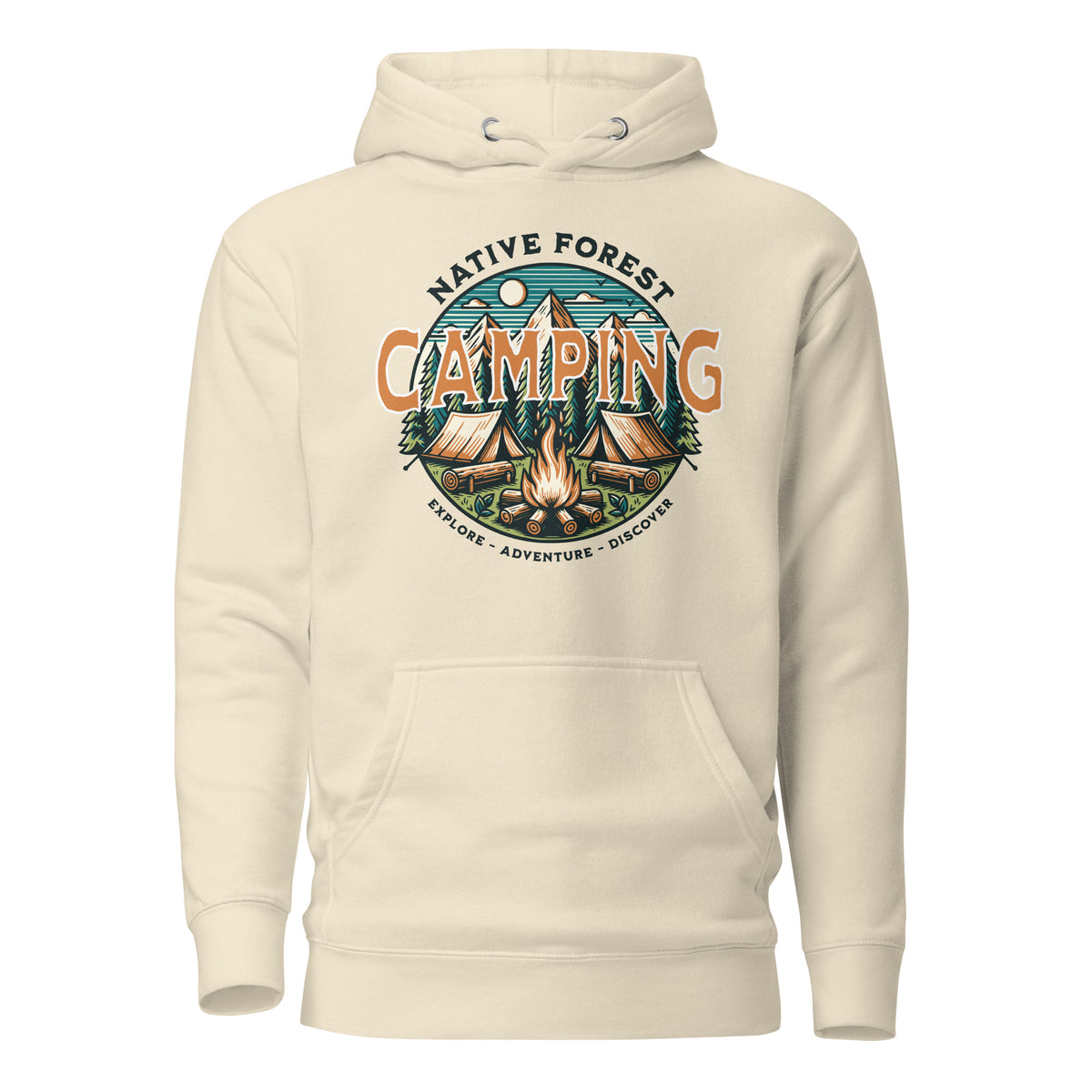 Shop Online Mountain Camping Adventure Graphic Hoodie for cozy comfort, bold outdoor style, and a go-anywhere layer made for explorers.