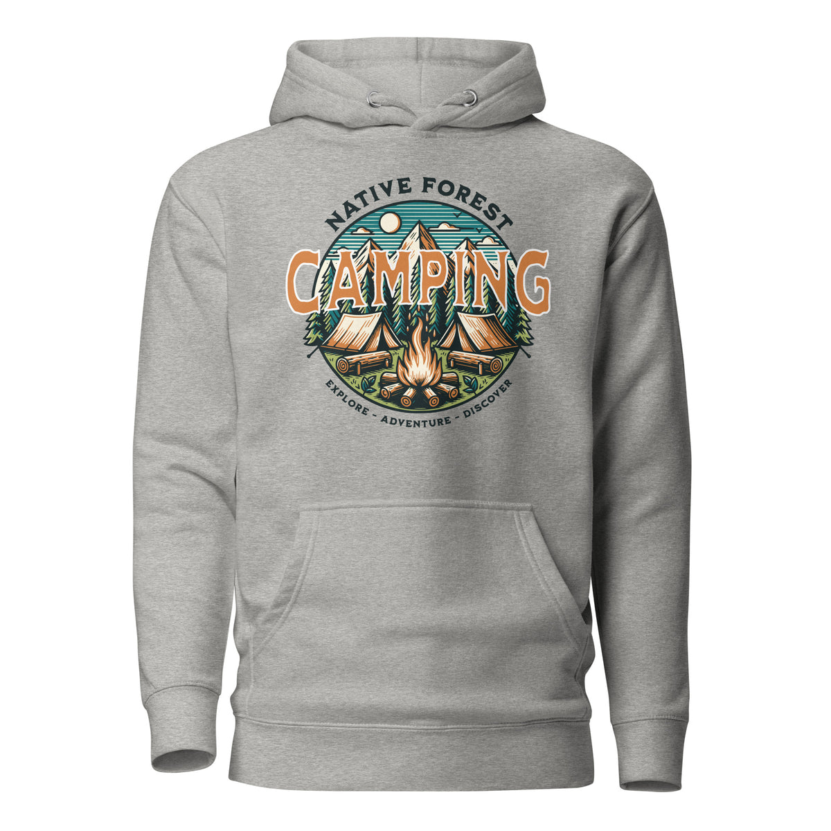 Bring alpine vibes anywhere with the Mountain Camping Adventure Graphic Hoodie, featuring standout style for outdoor lovers.