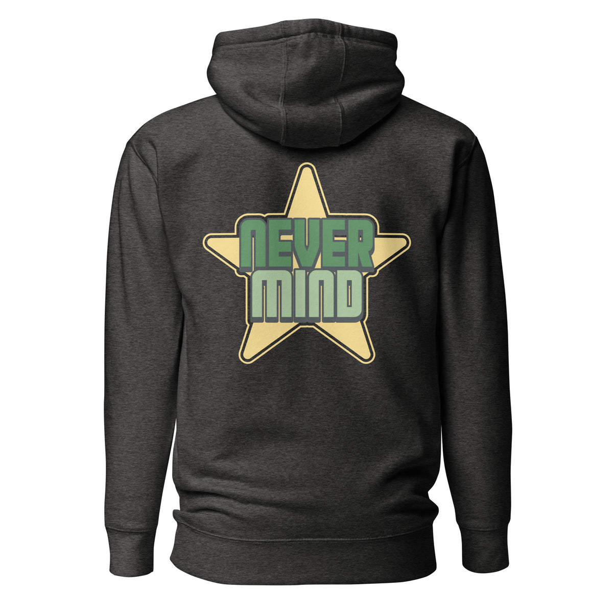 Shop Best Never Mind Lettering Typography Pullover Hoodie Casual Wear for a relaxed fit, bold graphic style, and everyday comfort.