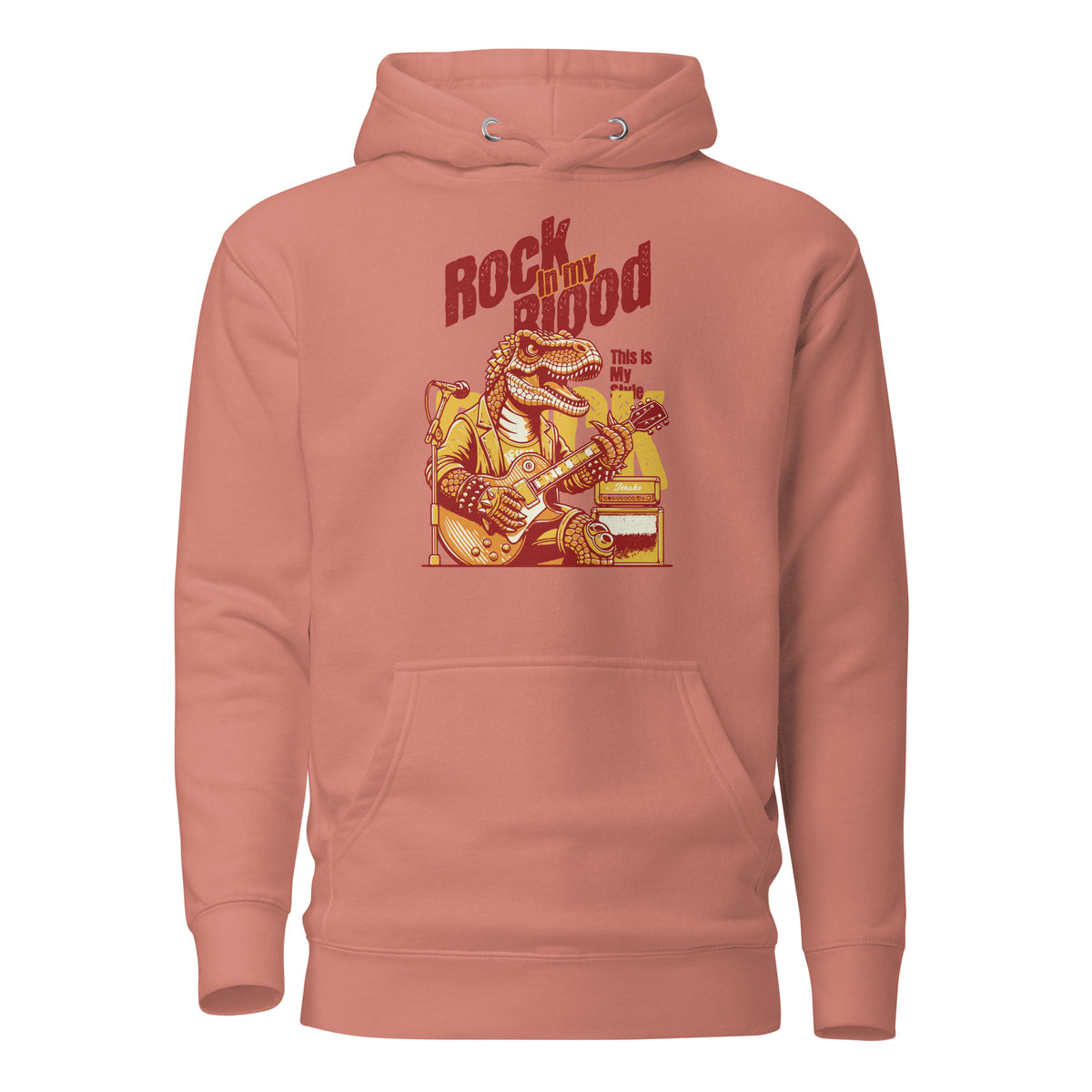 Shop the Rock in my Blood Rocker T-Rex Unisex Hoodie Sale for bold dinosaur graphics, comfortable layering, and serious rocker attitude.