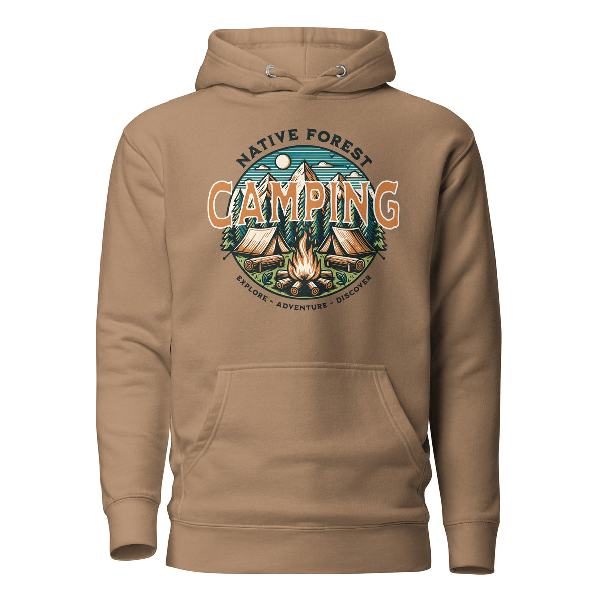 Embrace the outdoors in a Mountain Camping Adventure Graphic Hoodie, designed for laid-back comfort on hikes, trips, and cool nights.