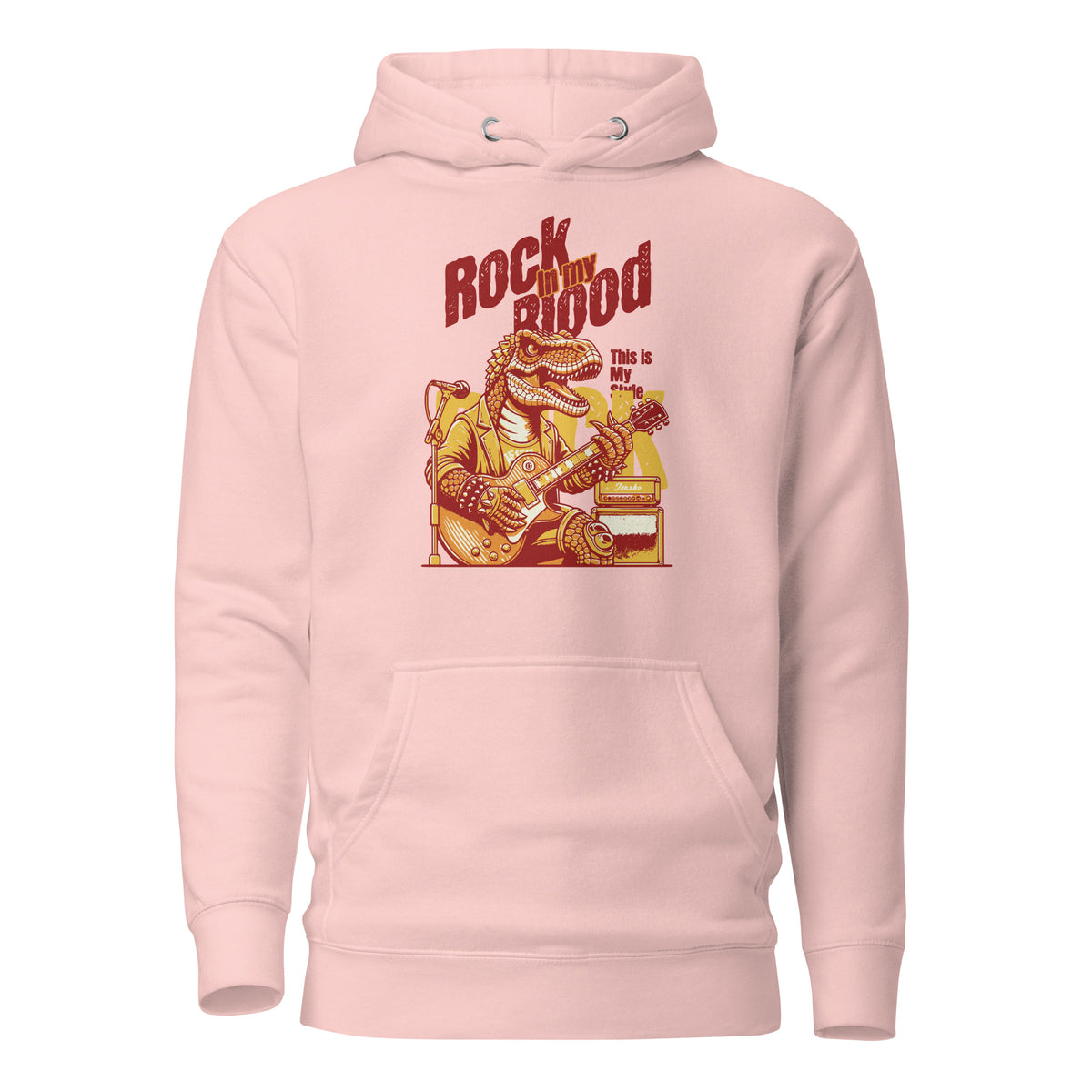 Buy Rock in my Blood Rocker T-Rex Unisex Hoodie Sale apparel for a fierce, comfortable look. Grab your graphic hoodie before the deal ends.
