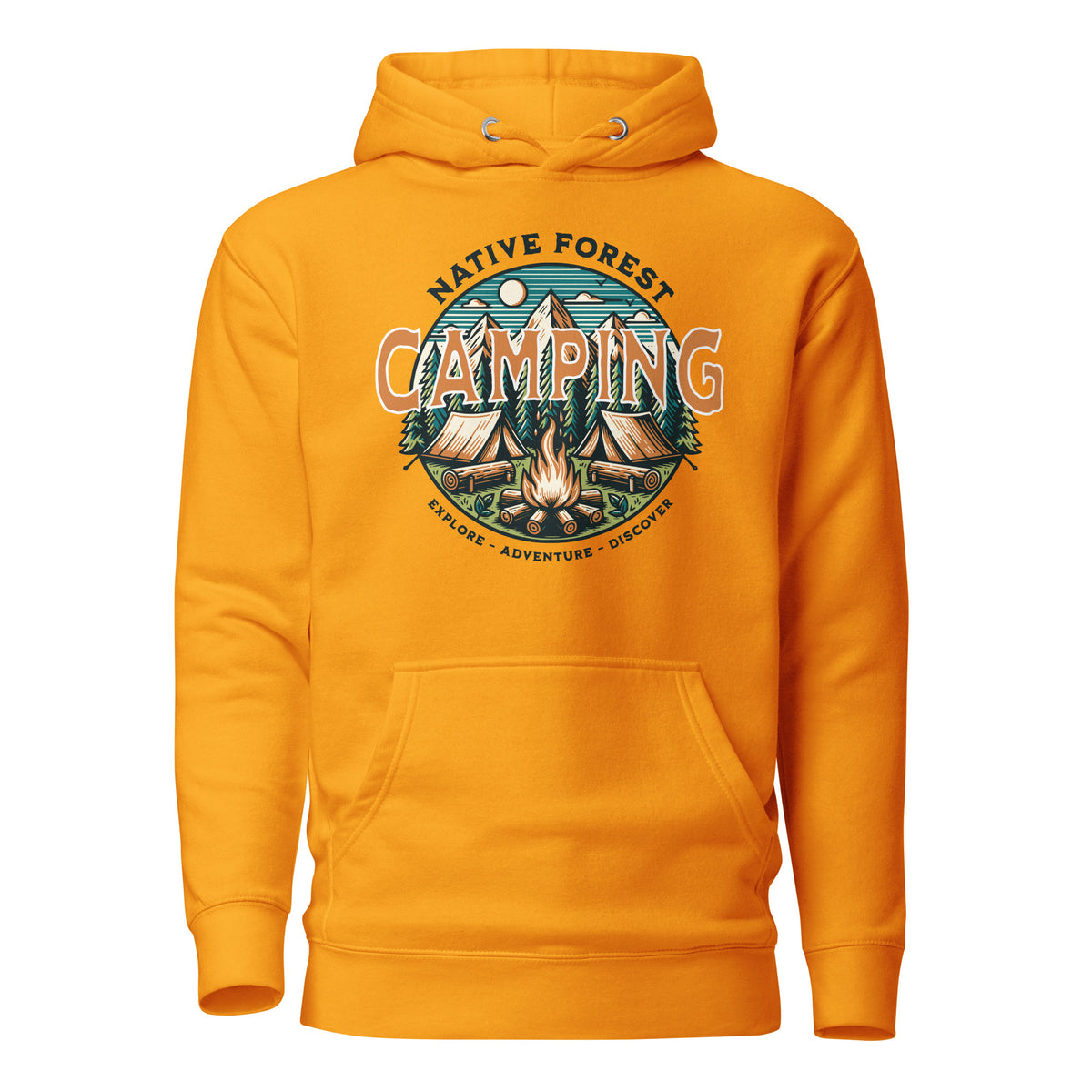 Buy online a Mountain Camping Adventure Graphic Hoodie with a standout nature-inspired design, made for campers, explorers, and weekend escapes.