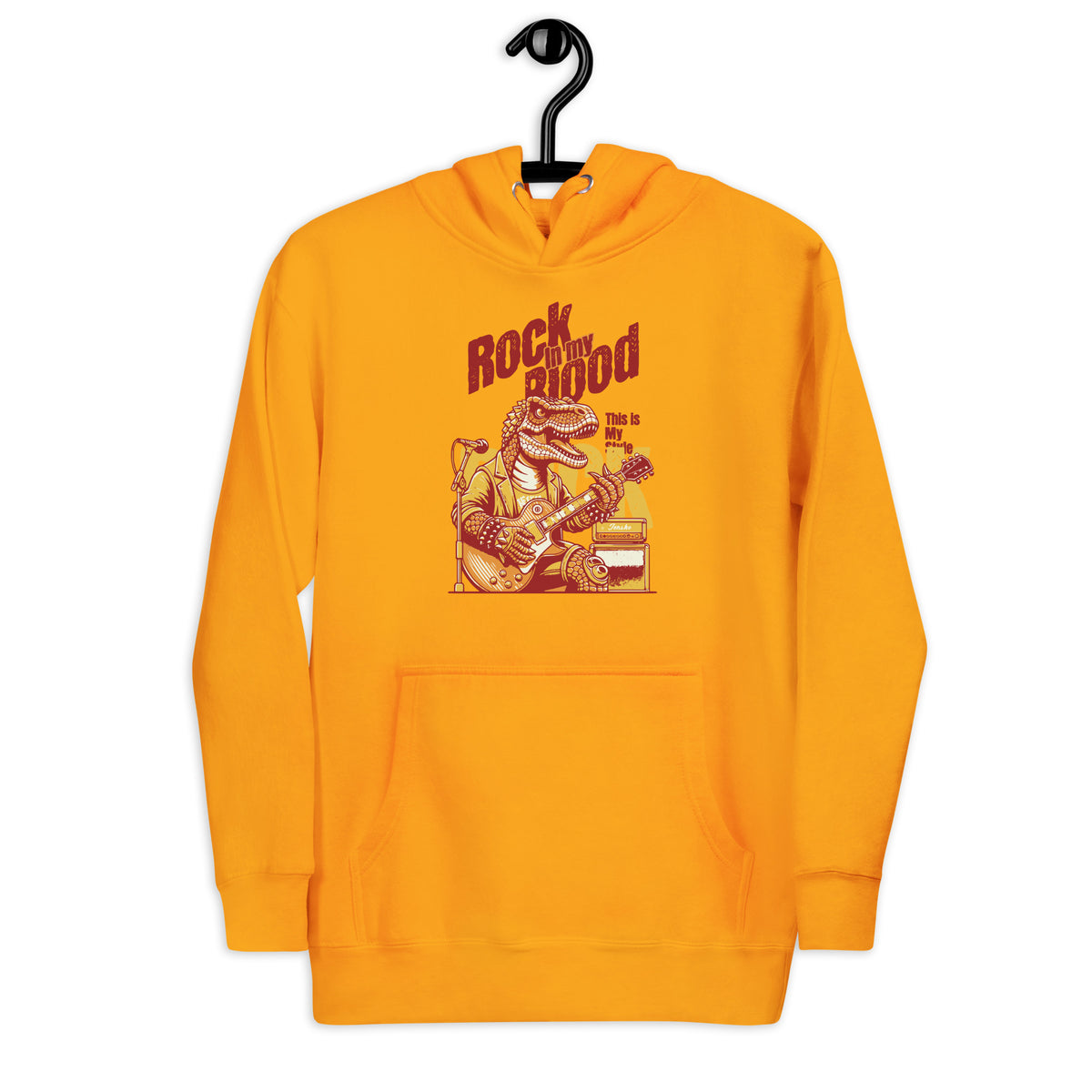 Grab your "Rock in my Blood" Rocker T-Rex Unisex Hoodie now on sale! Perfect for music lovers and those who embrace their wild side. Made with soft fabric for ultimate comfort, this hoodie showcases your unique style. Don’t miss the chance to own this standout piece—limited stock available! Get ready to rock in comfort and style!