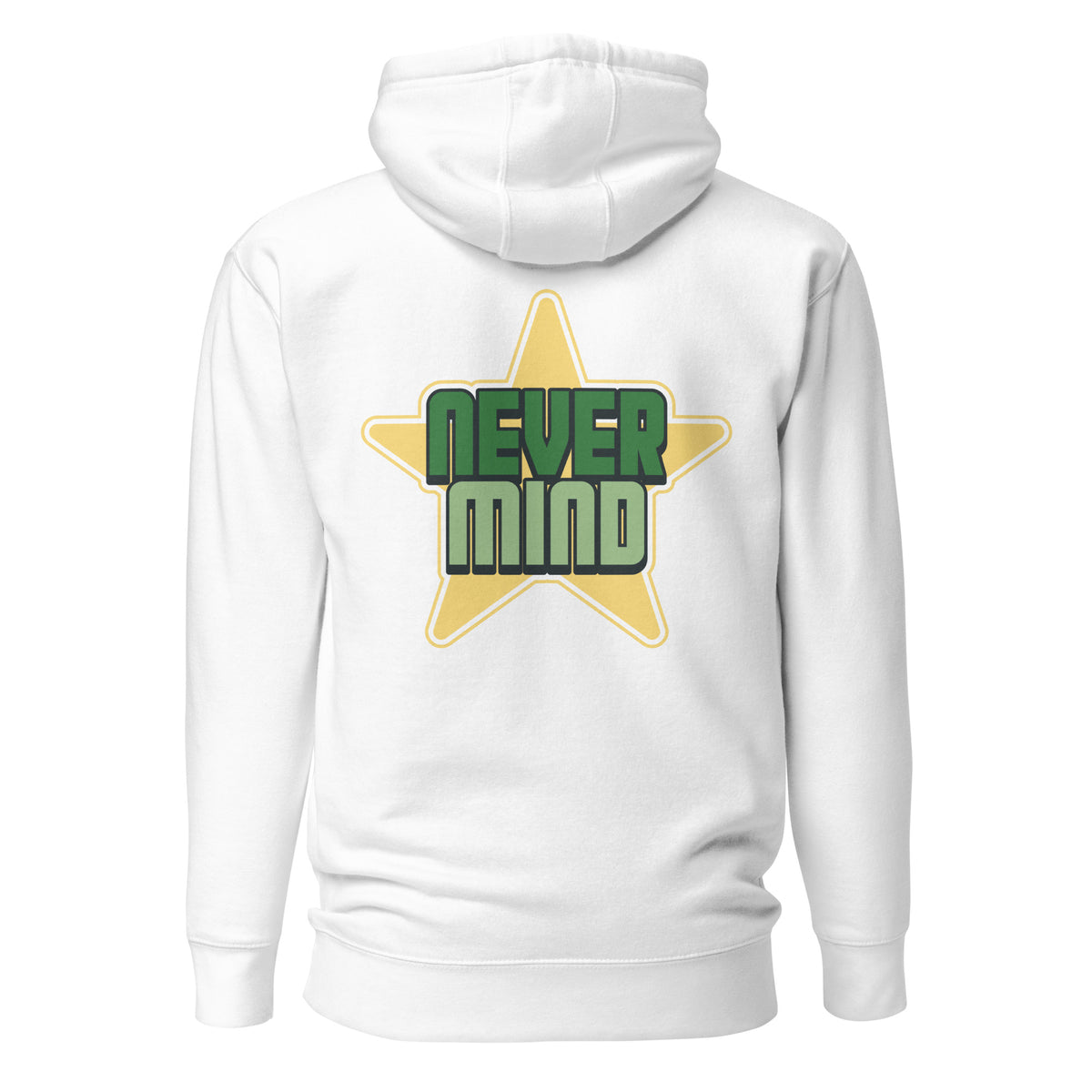Refresh your wardrobe with the Never Mind Lettering Typography Pullover Hoodie Casual Wear, combining graphic style with laid-back comfort.