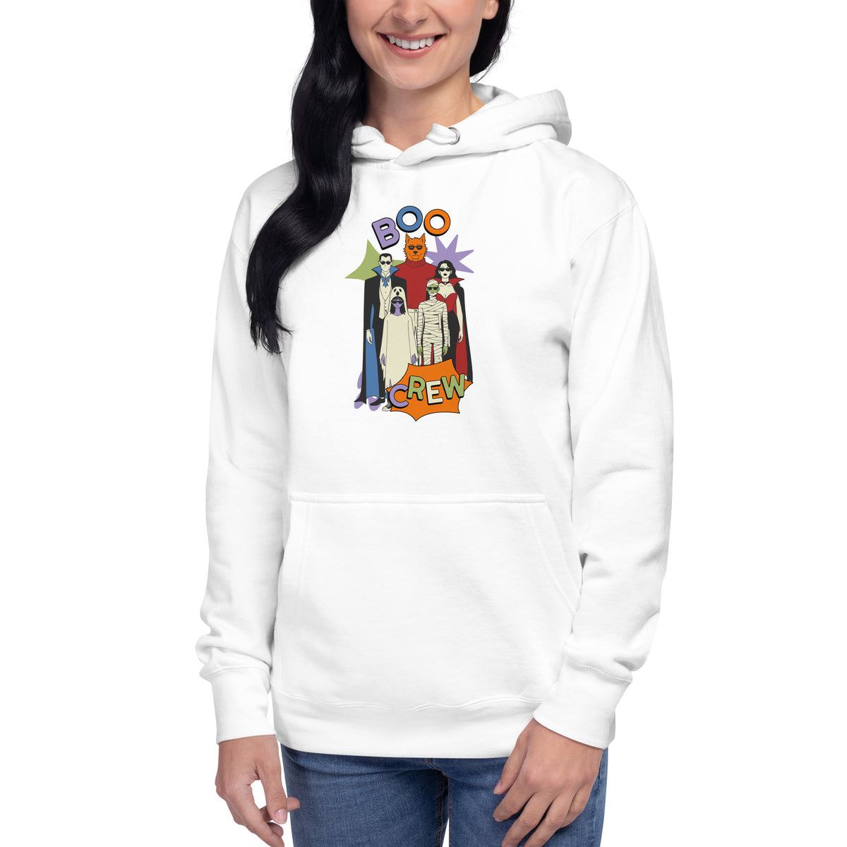 Purchase Gothic Boo Crew Halloween Graphic Hoodie for Casual Wear—a comfy, gothic-inspired essential for festive outfits and cool-weather days.