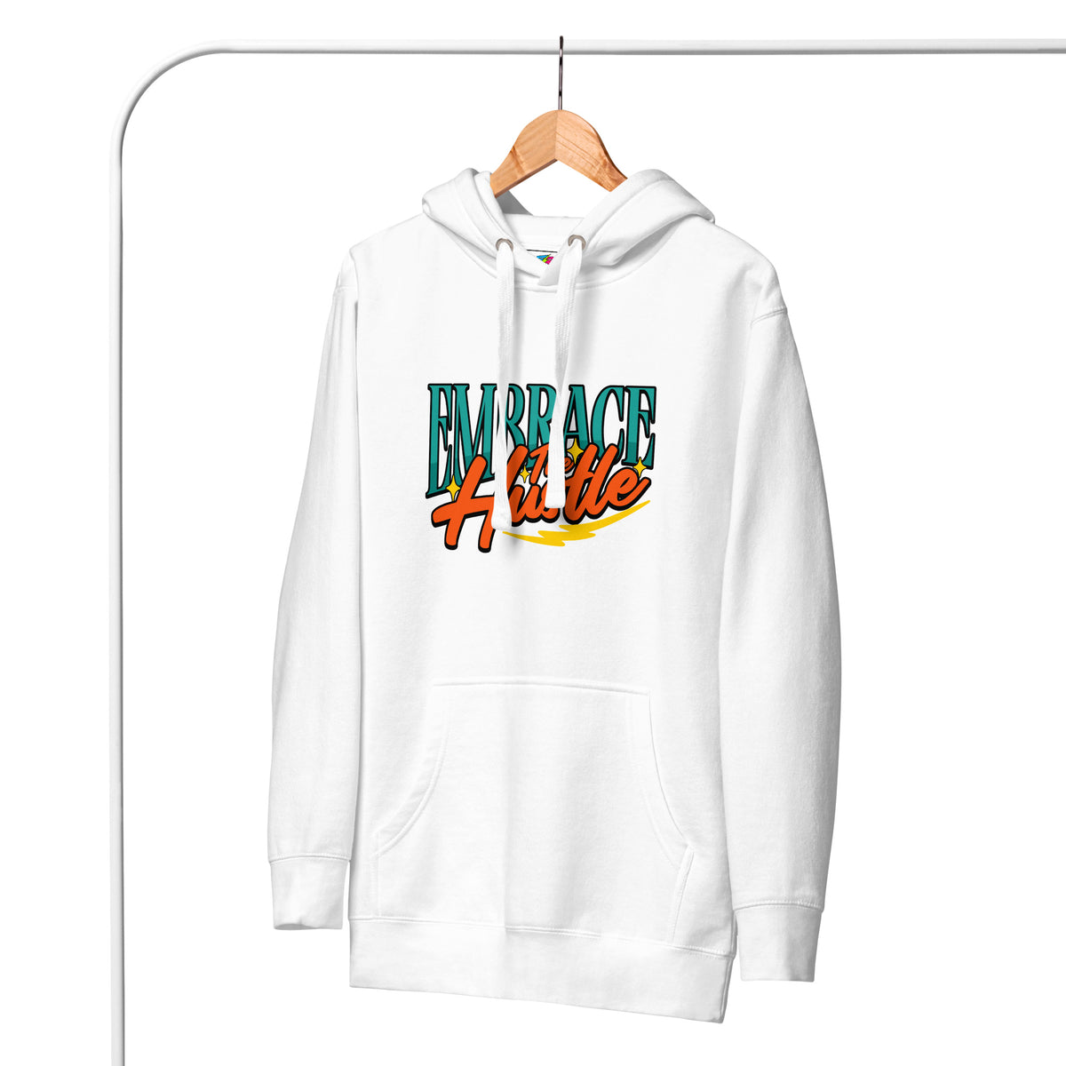 Make every move count in the Embrace The Hustle Graphic Unisex Hoodie, with versatile comfort and motivational streetwear style.