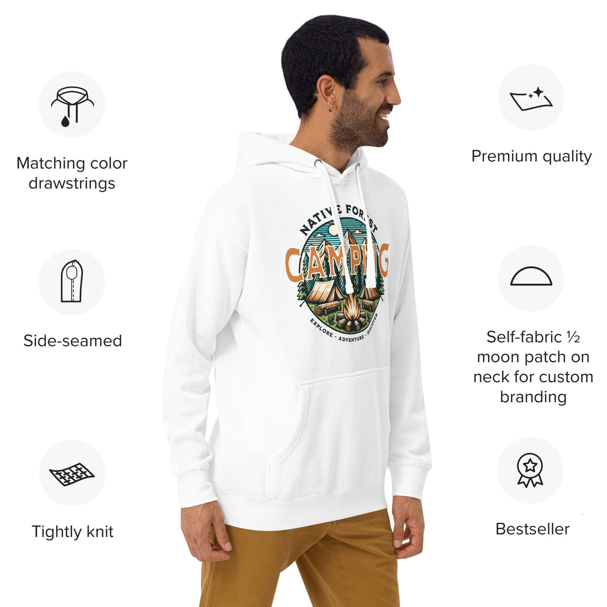 Experience the thrill of the great outdoors with our Mountain Camping Adventure Graphic Hoodie. Crafted for comfort and durability, this hoodie features a stunning mountain landscape design that inspires wanderlust. Perfect for chilly nights by the campfire or casual outings, it combines style and functionality. Embrace your adventurous spirit and stay cozy on your next journey!