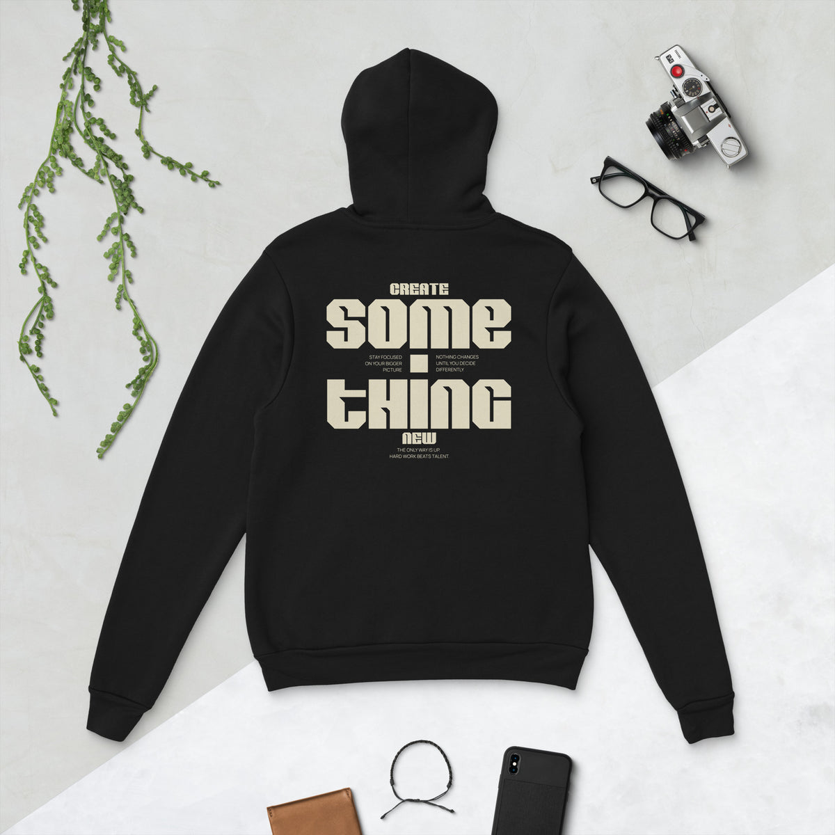 Introducing our "Create Something New" Lettering Pullover Hoodie! Embrace creativity with this cozy, casual wear that features inspiring text on a comfortable fit. Perfect for everyday outings or lounging at home, it combines style and motivation effortlessly. Crafted from soft, high-quality materials, it’s designed for both warmth and durability. Elevate your wardrobe and express your unique spirit with this must-have hoodie!