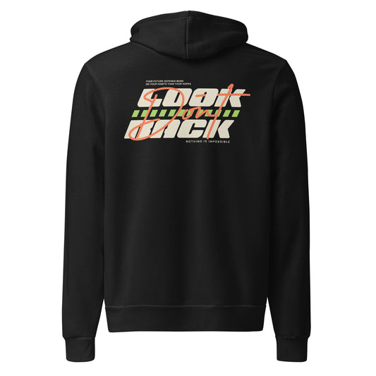 Refresh your wardrobe with Best Don't Look Back Bold Typography Pullover Hoodie Casual Wear—comfortable, eye-catching style for daily outfits.