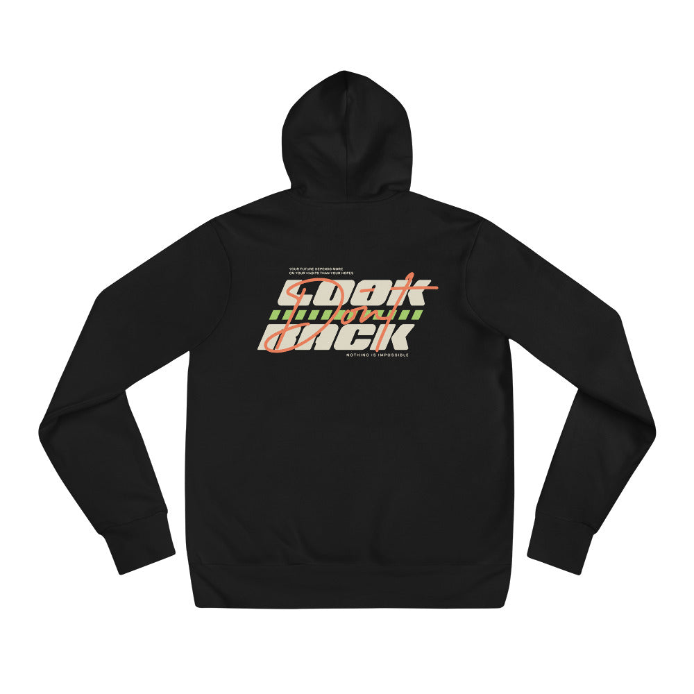 Shop Best Don't Look Back Bold Typography Pullover Hoodie Casual Wear for a bold graphic look, soft warmth, and versatile daily styling.