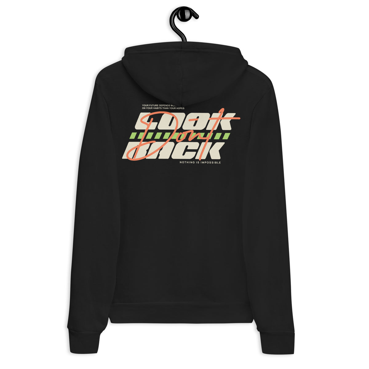 Elevate your casual style with the "Don't Look Back" Bold Typography Pullover Hoodie. Crafted for comfort and flair, this hoodie features striking typography that makes a statement. Perfect for layering or wearing solo, it’s ideal for any relaxed occasion. With a cozy fit and durable fabric, embrace a laid-back vibe while showcasing your unique personality. Stay stylish, stay bold!