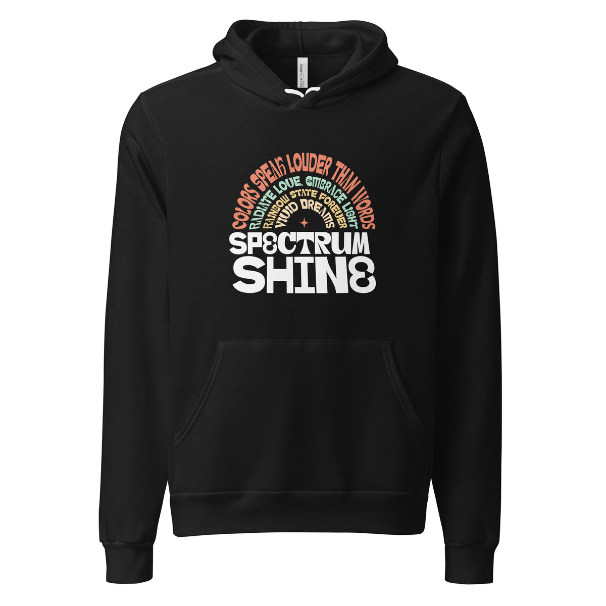 Elevate your style with the Spectrum Shine Colorful Lettering Pullover Hoodie. Featuring vibrant, eye-catching lettering, this hoodie combines comfort and flair. Made from soft, breathable fabric, it’s perfect for lounging or casual outings. The relaxed fit and cozy hood provide warmth, while the unique design adds a pop of personality to any outfit. Stand out and express yourself effortlessly!